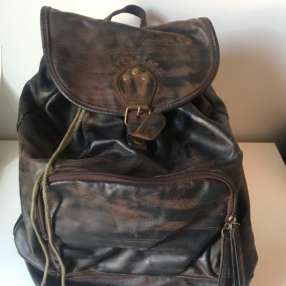 Billabong brown leather backpack